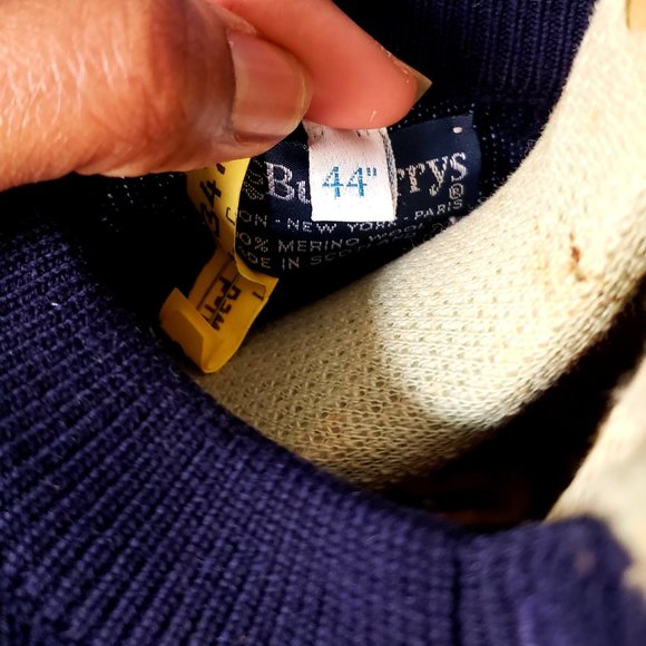 Navy Blue Burberry Sweater/Size 44 - Picture 7 of 16